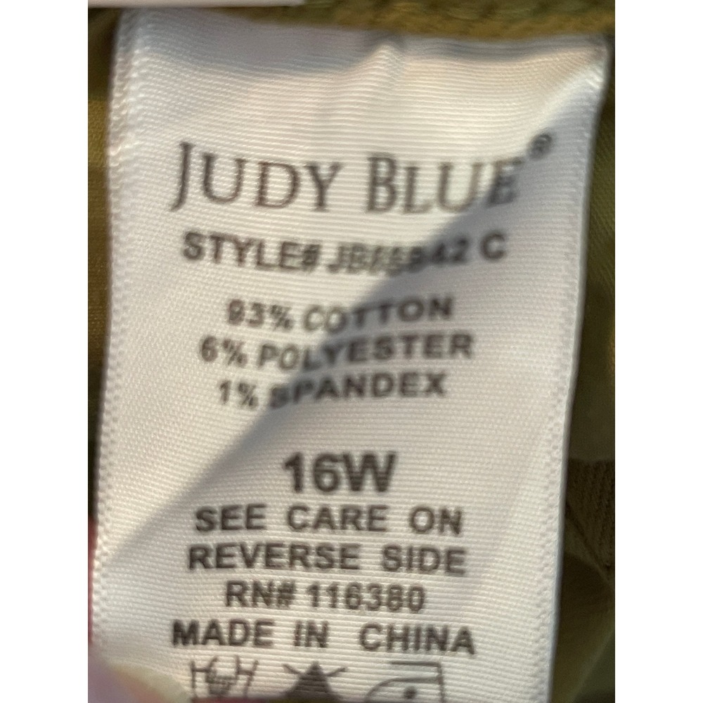 Judy Blue 16W High Waste Garment Dyed Matcha Straight Leg Cargo Pants NWT - Picture 10 of 16